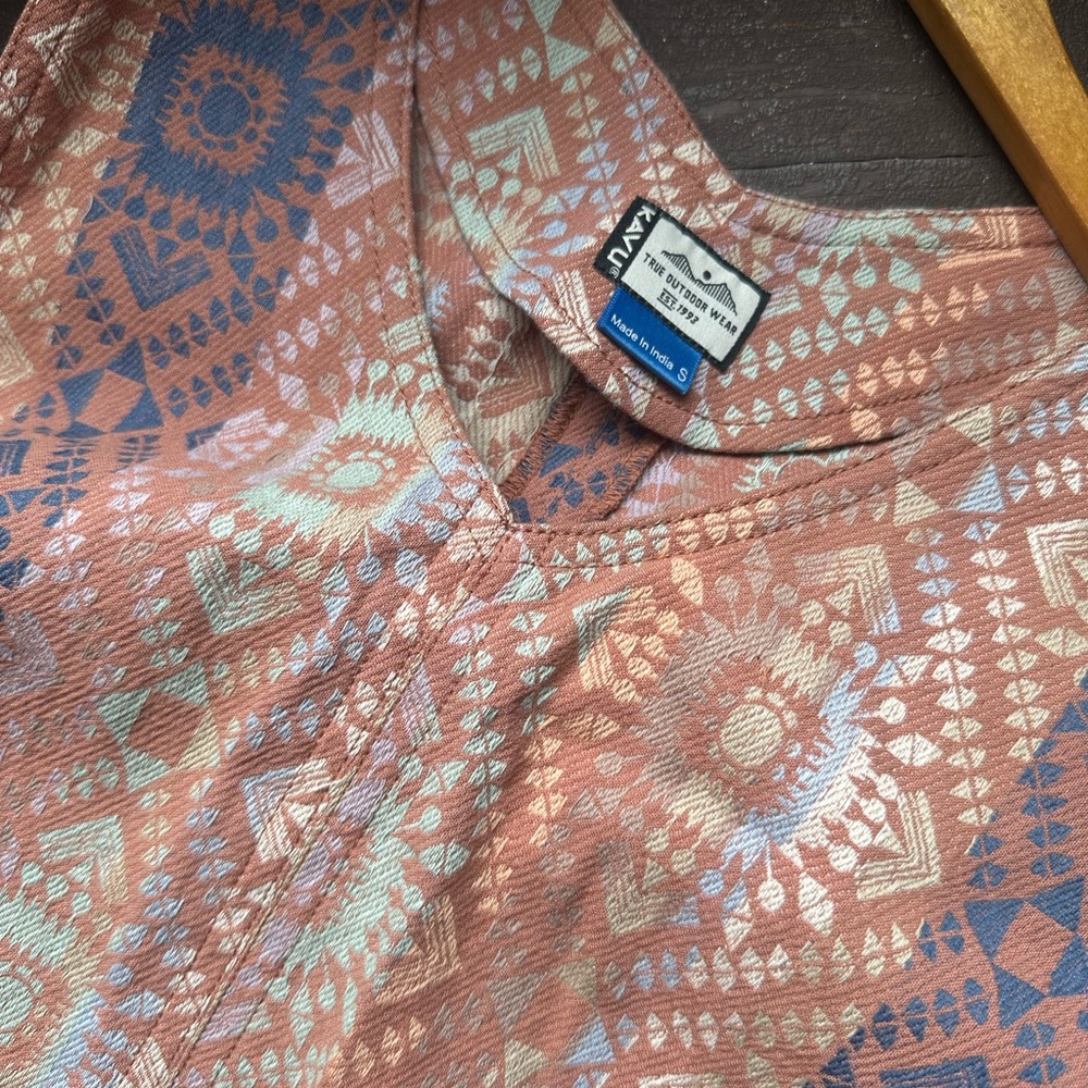 Kavu Women's Sleeveless Geo Print Dress in Terracotta